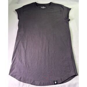 YoungLA Men’s Black Curved-Hem Everyday T-Shirt